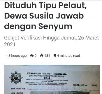 Dituduh Tipu Pelaut, Ketua KPI Cab. Bali - Dewa Susila, Jawab Dengan Senyum